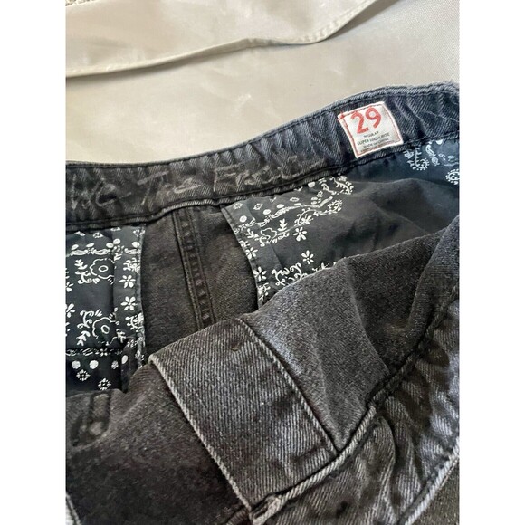 Free People Don’t Get Me Wrong Black Gray Denim Button Front Mini Skirt Size 29 - Picture 5 of 6